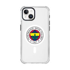 iPhone 15 Uyumlu Fenerbahçe Logo Şeffaf Magsafe Lisanslı Telefon Kılıfı