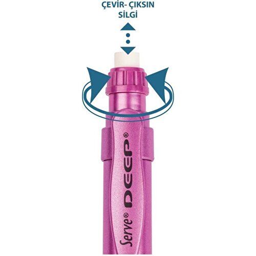 Serve Deep Mekanik Uçlu Kalem 0.7 mm Metalik Prenses Pembe
