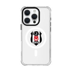 iPhone 16 Pro Uyumlu Beşiktaş Logo Şeffaf Magsafe Lisanslı Telefon Kılıfı
