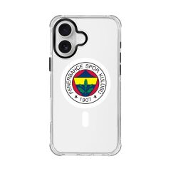 iPhone 16 Uyumlu Fenerbahçe Logo Şeffaf Magsafe Lisanslı Telefon Kılıfı