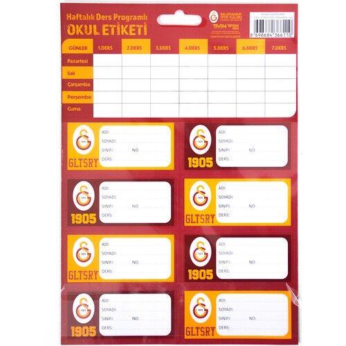 020 Timon - Galatasaray Okul Etiketi Ders Programlı 3yp(25x12)