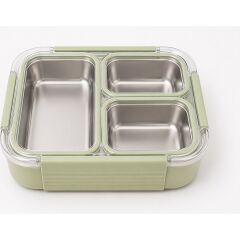 Vagonlife Vgn-12171 Kare 3 Bölmeli Luncbox Yeşil