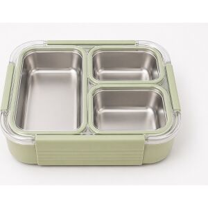 Vagonlife Vgn-12171 Kare 3 Bölmeli Luncbox Yeşil