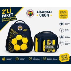 Fenerbahçe 3D Suni Deri Anaokulu Çantası 26785+ Beslenme Çantası 26760