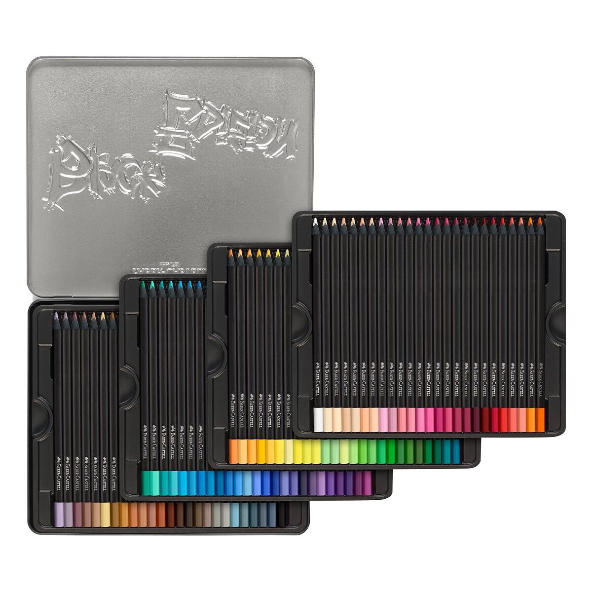 Faber-Castell Black Edition 100'lü Renkli Kalemler Metal Kutu, Kırılmaz, Çocuklar ve Yetişkinler İçin