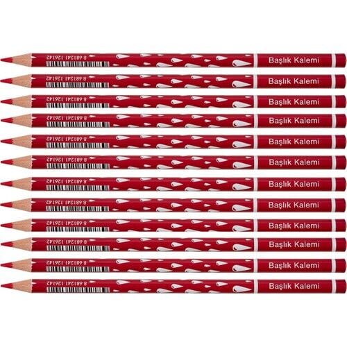 Faber-Castell Damla Desenli Kırmızı Renkli Kurşun Kalem 12'li