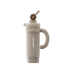 agonlife Cocosmile 950ML Çelik Termos 950 ml Vakumlu Paslanmaz Çelik Termos CS-8826 Krem