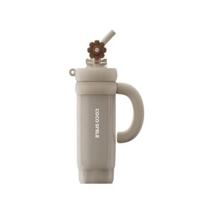 agonlife Cocosmile 950ML Çelik Termos 950 ml Vakumlu Paslanmaz Çelik Termos CS-8826 Krem