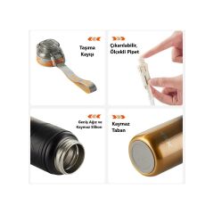 TKK Çelik Termos Matara 900ML Golden T2025