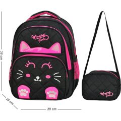 Nakışlı İlkokul Çantası (kedi)