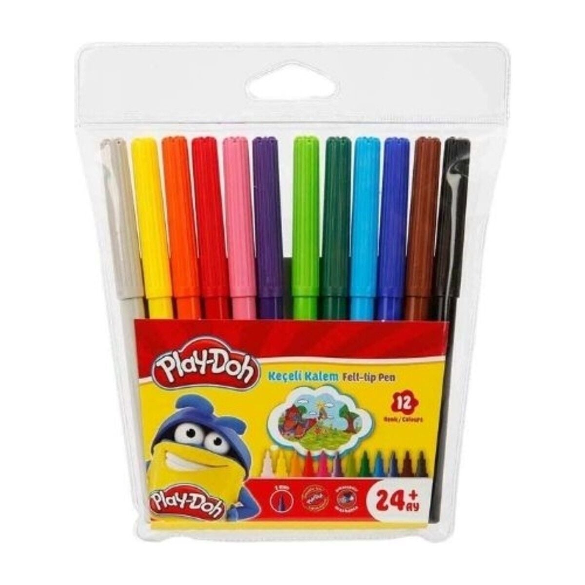 Play-Doh Keçeli Kalem 12 Renk 2Mm Pvc Ke-005