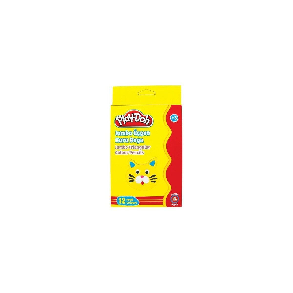 Play-Dooh 12 Renk Jumbo Üçgen Kuru Boya