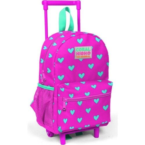 Coral High Pembe Kalp Baskılı Anaokul Çekçek Çantası Kız Çocuk 24005