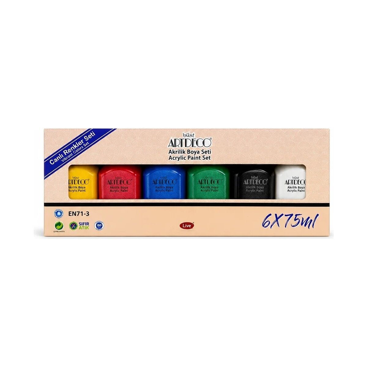 Artdeco Akrilik Boya Set Canlı Renkler 6 x 75ml