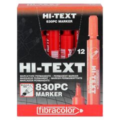Hı-Text Permanent M. Kesik Uçlu Kırmızı 830Pc 12'li