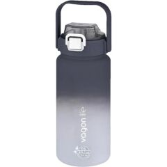 Vagonlife VGN2213 T Siyah Beyaz 1500 ml Pipetli pipetsiz Kullanım Çift Renk Softtouch Motivasyon Matarası