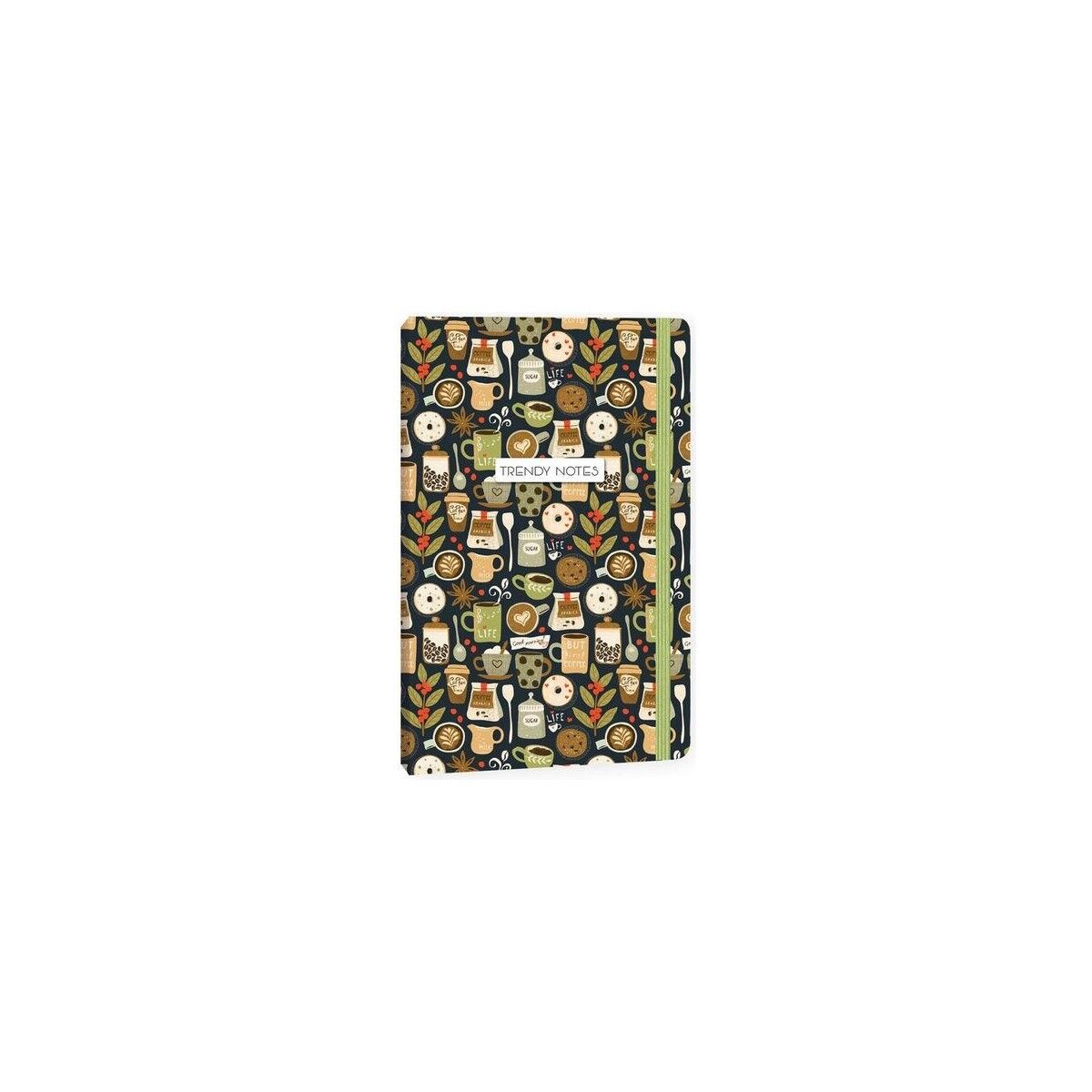Keskin Color Trendy Notes 13X21 Sert Kapak Defter 80 Yaprak Çizgili Coffee Time Yeşil