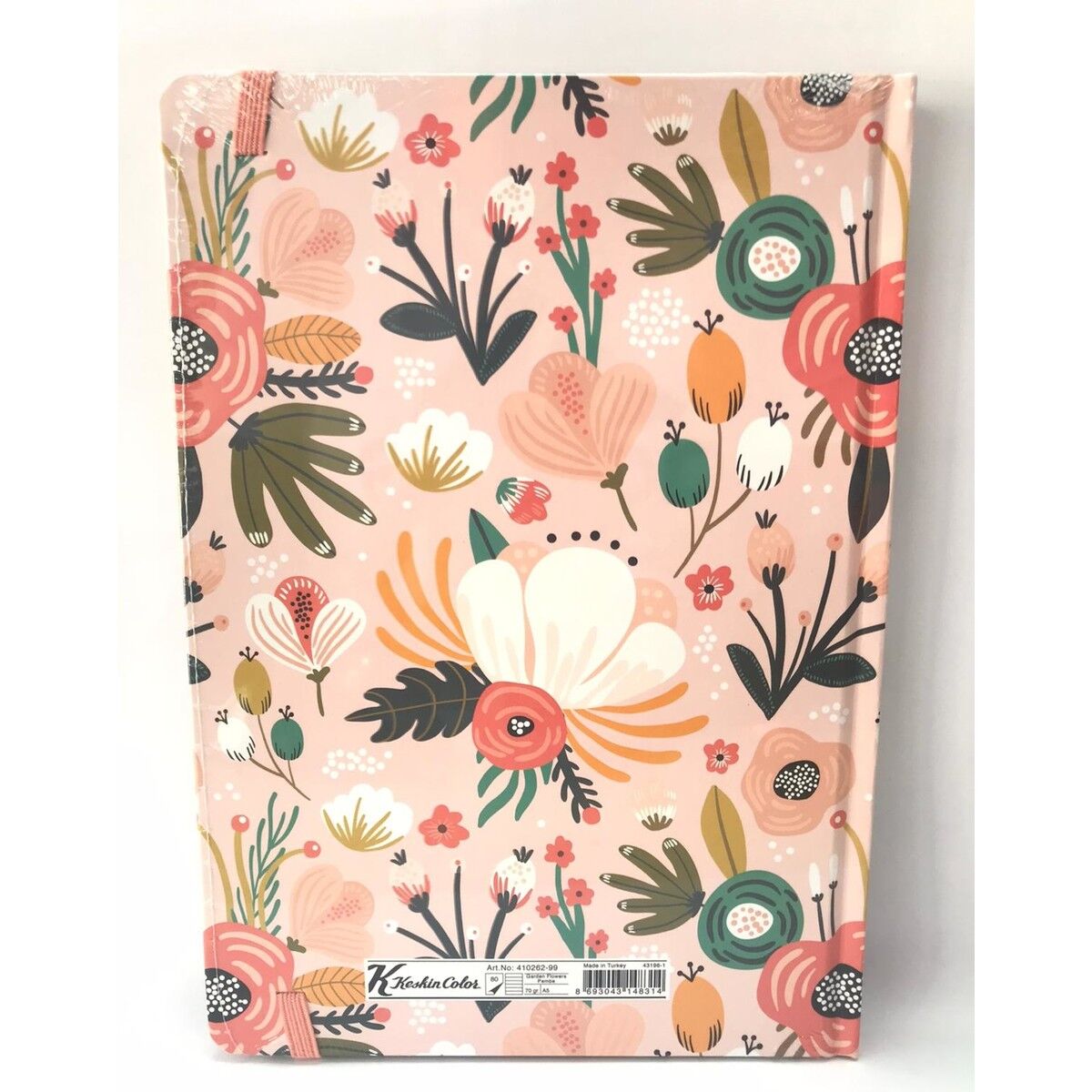 Keskin Color A5 Garden Flowers Çizgili Sert Kapak Pembe