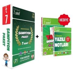7. Sınıf Tüm Dersler Şampiyon Paket + 7. Sınıf Yazılı Denemeler - Yazılı Notları 2.dönem