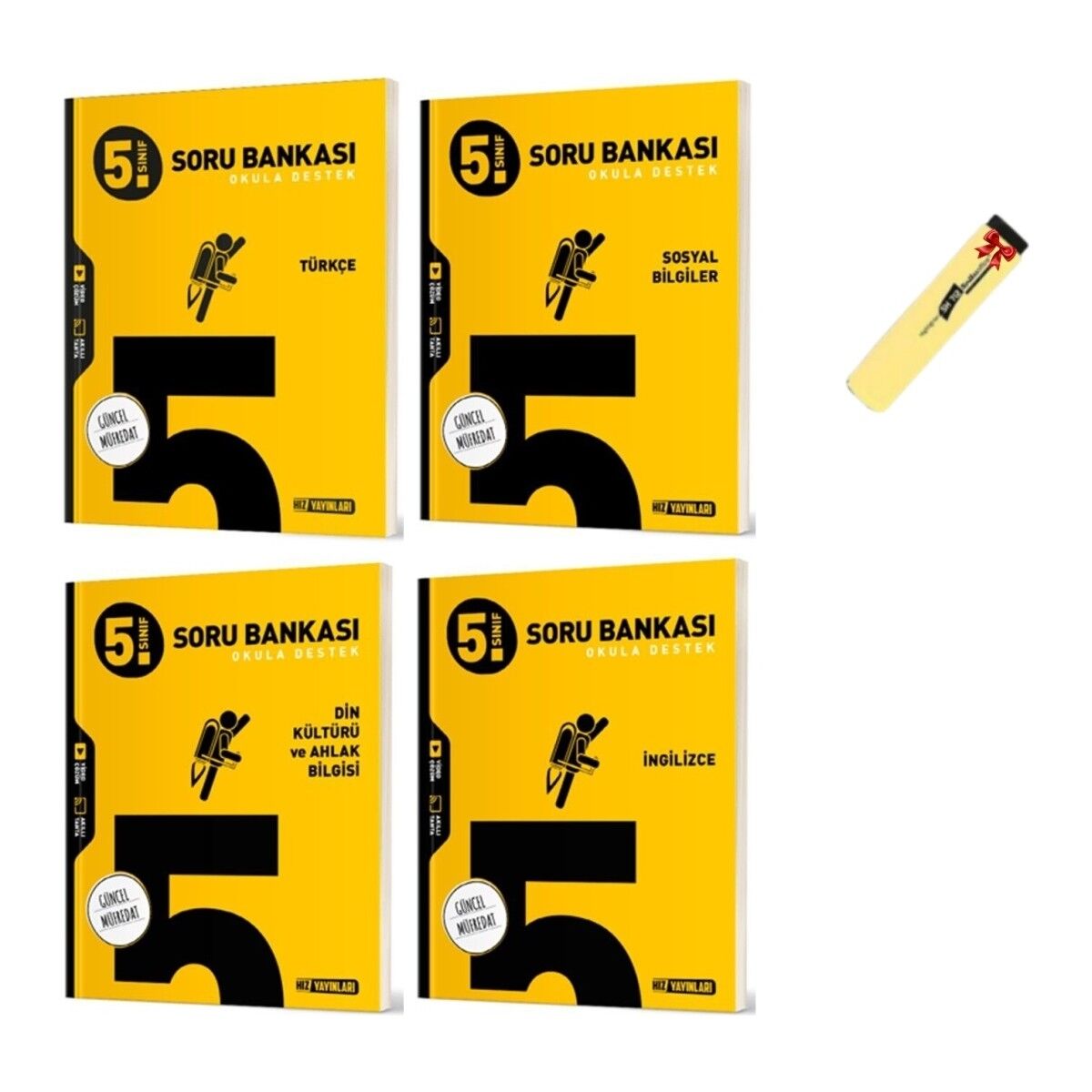 (Sınıf: 5) Türkçe Sosyal Din ve İngilizce Soru Bankası 4'lü Set (Fosforlu Kalem)