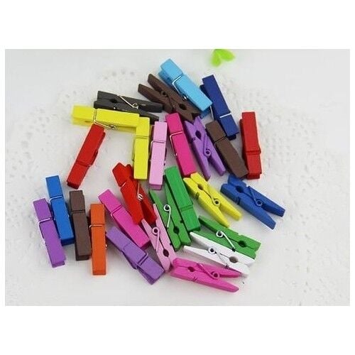 Brons Ahşap Mandal Renkli Mini