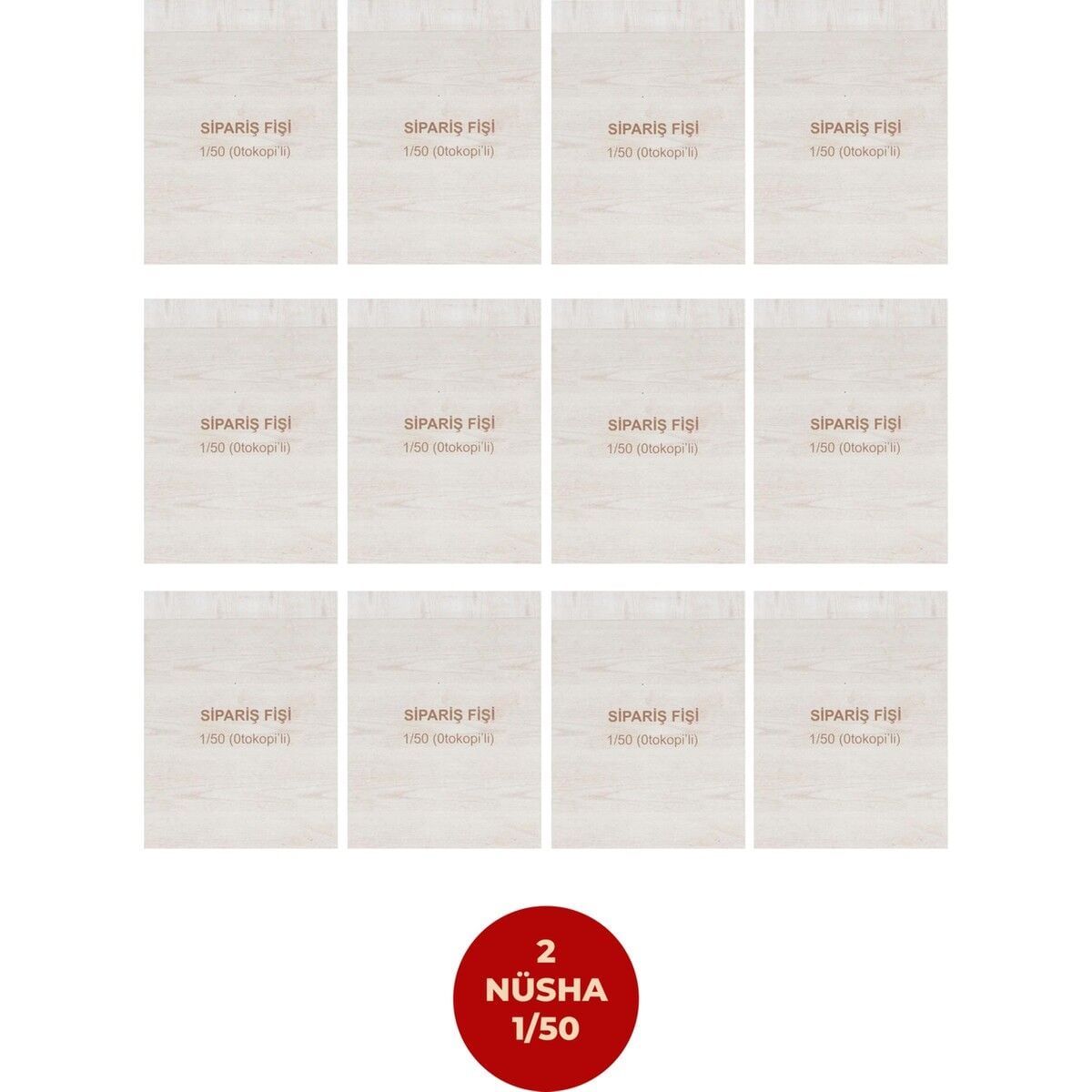 Dilman Sipariş Fişi 1/50 Otokopili 2 Nüshalı 12 Adet
