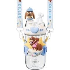 Diller D2530 580ml Çift Kullanım Askılı Pipetli Tritan Matara