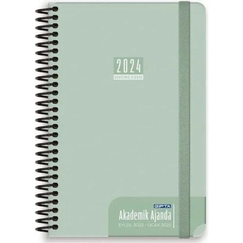 Gıpta 460-Shk 17 x 24 Sp. Sert Kapak Haftalık Akademik Ajanda Yeşil
