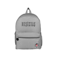 Beşiktaş Gri Ön Cepdetaylı Sırt Çantası