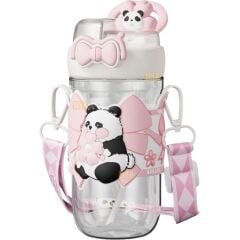 Diller D2518 580ml Çift Kullanım Askılı Pipetli Tritan Matara