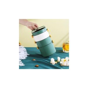 Backpacker Paslanmaz Çelik Yemek Kutusu 1800ML Koyu Yeşil