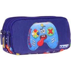 Kaukko Kids Good Game Baskılı Lacivert - Kırmızı Erkek Çocuk Okul Kalemliği Kalem Çantası - L5391
