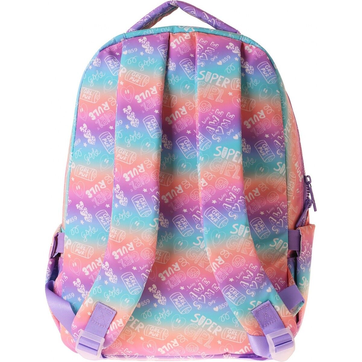 Kaukko Kids Kız Çocuk Renk Geçişli Lila Peluş Aksesuarlı Ilkokul Okul Sırt Çantası - L5348