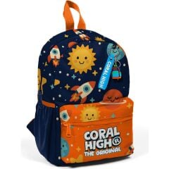 Coral High Minik Yuva Sırt Çantası Lacivert Uzay Desenli Iki Bölmeli 33260