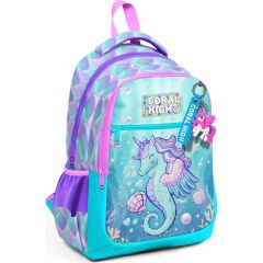 Coral High Kids Unicorn Denizatı Desenli Üç Bölmeli Okul Sırt Çantası 33256
