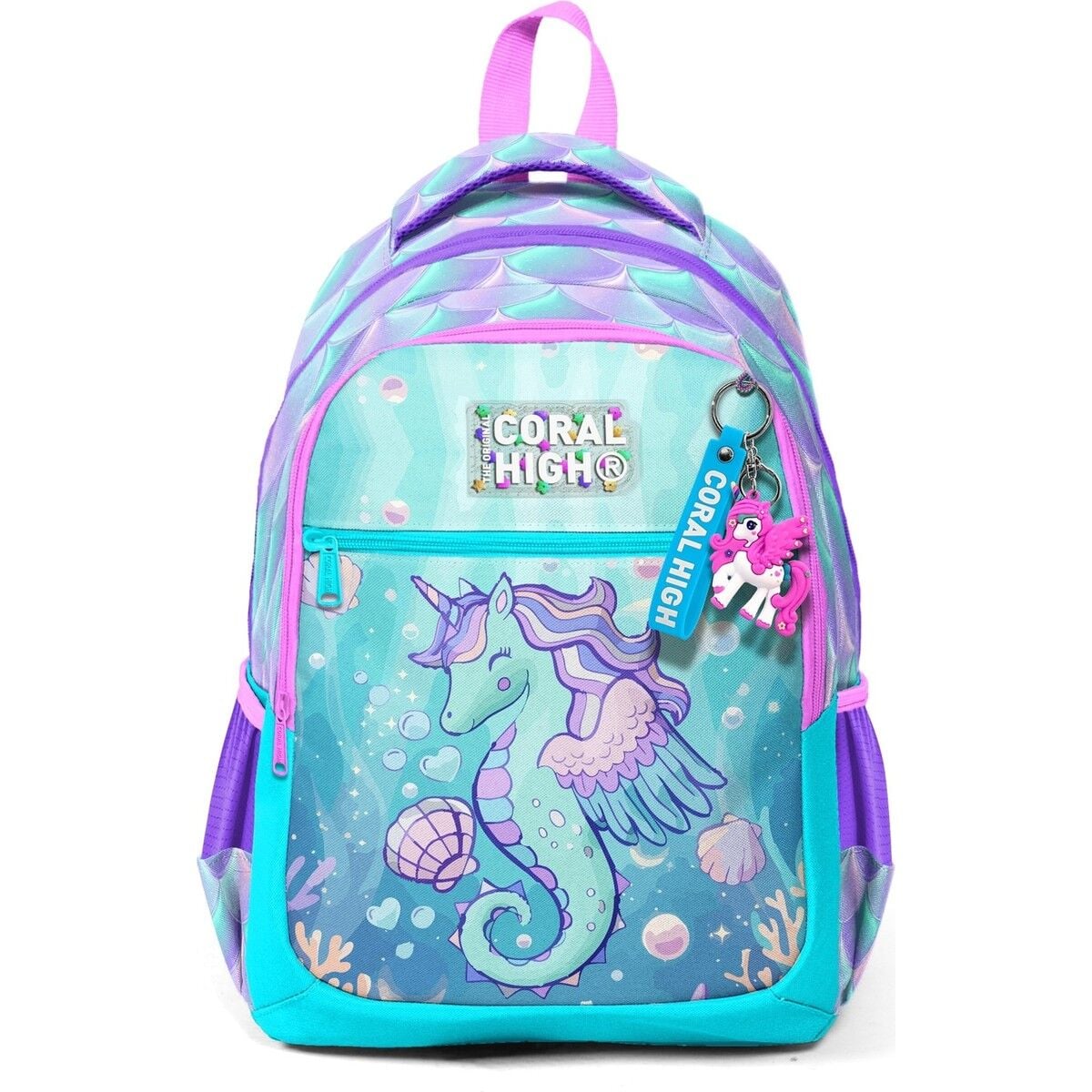Coral High Kids Unicorn Denizatı Desenli Üç Bölmeli Okul Sırt Çantası 33256