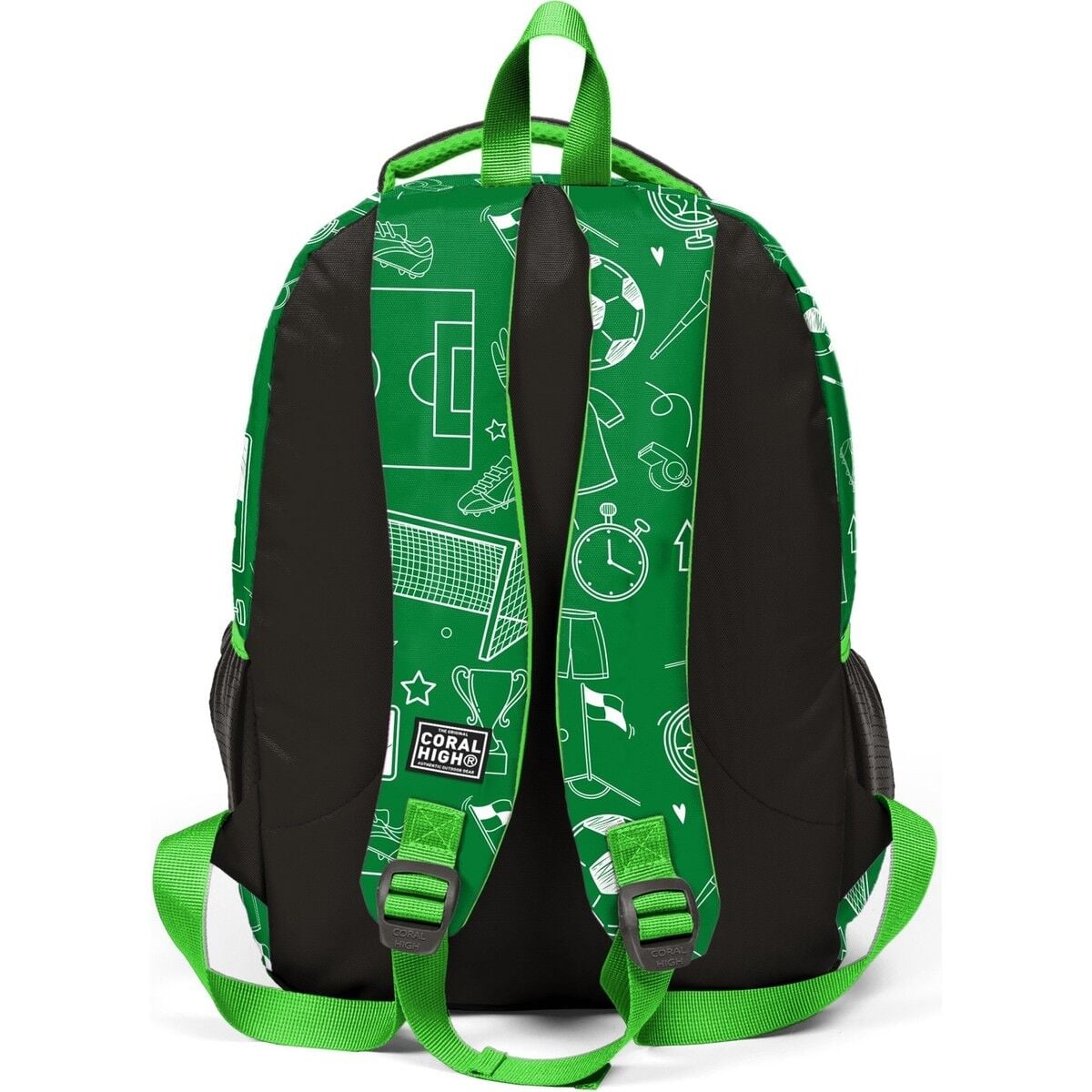 Coral High Kids Gri Siyah Yarasa Desenli Üç Bölmeli Okul Sırt Çantası 33244