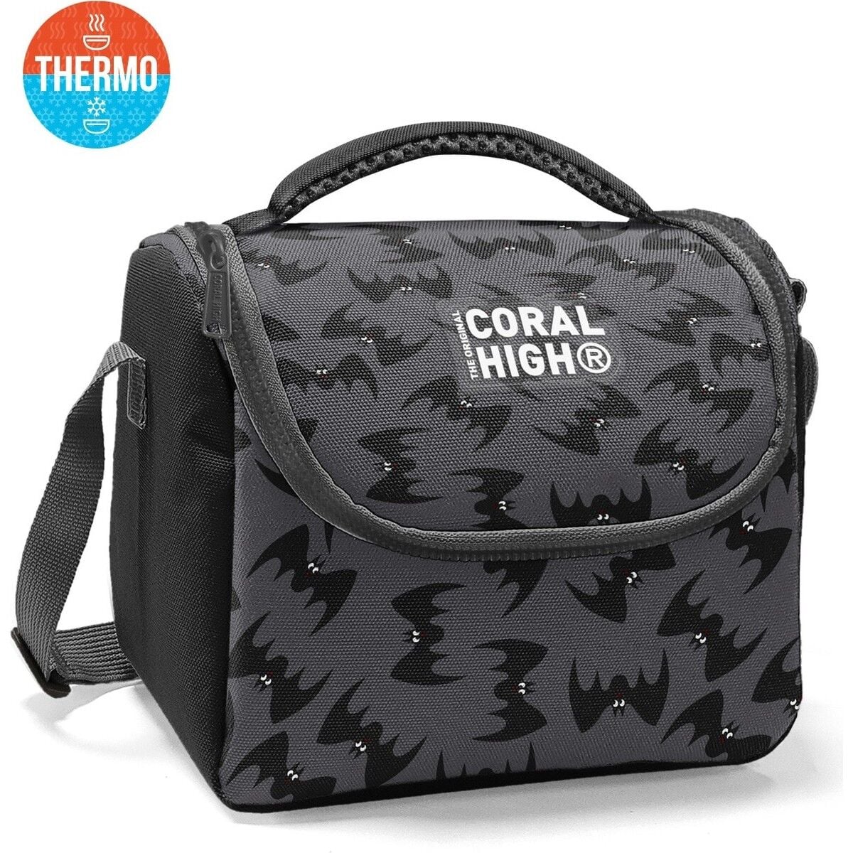 Coral High Kids Gri Siyah Yarasa Desenli Thermo Beslenme Çantası 37144
