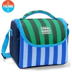 Coral High Kids Mavi Yeşil Çizgili Thermo Beslenme Çantası 37111