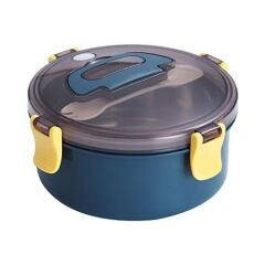 Iki Katlı Paslanmaz Çelik Kolay Kilitlenir Sefer Tası Koyu Mavi