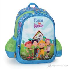 Nane İle Limon Okul Çantası 27*36*12,5 cm (Mavi-Yeşil)