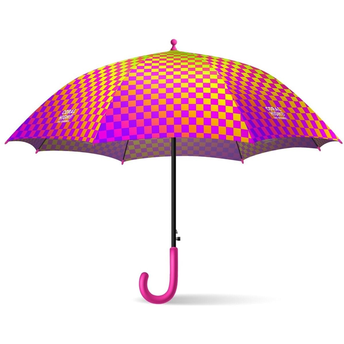 Coral High Kids Neon Renkli Dama Desenli Çocuk Şemsiyesi 36102