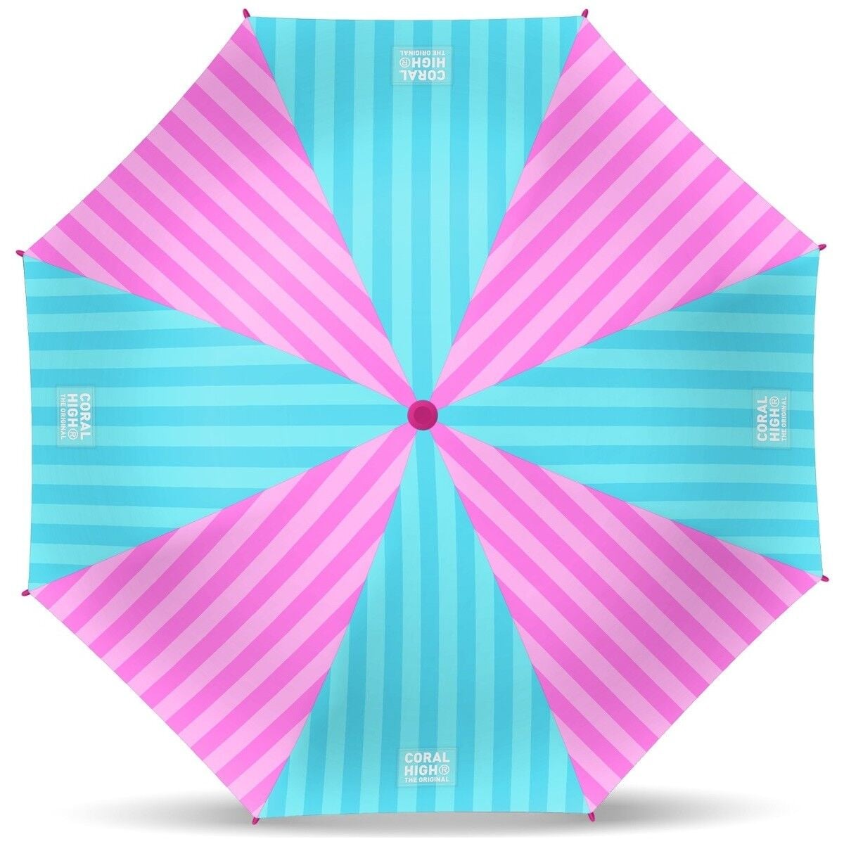 Coral High Kids Turkuaz Pembe Çizgili Desenli Çocuk Şemsiyesi 36120