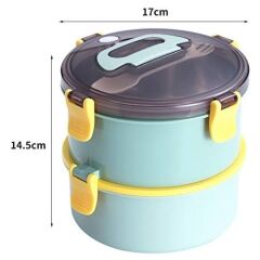 Handle Iki Katlı Paslanmaz Çelik Kolay Kilitlenir Sefer Tası Yeşil