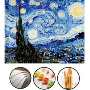 Yıldızlı Gece Numaralı Tuval 40X50CM