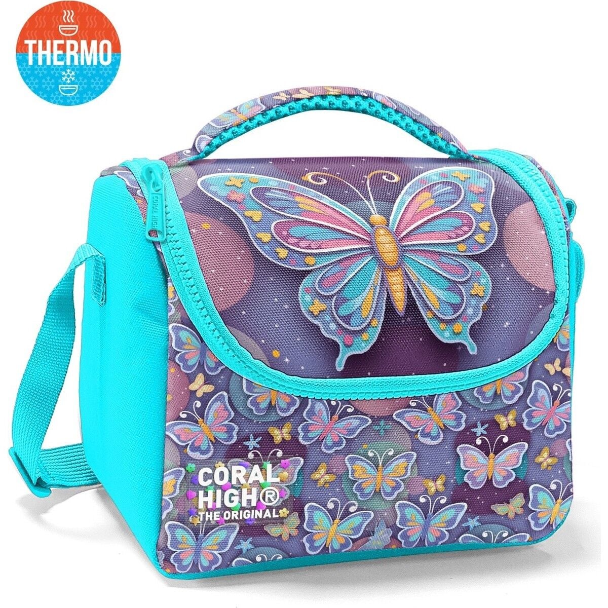 Coral High Kids Pastel Renkli Kelebek Desenli Thermo Beslenme Çantası 37106
