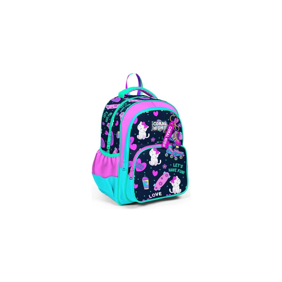 Coral High Pembe Köpek Desenli Sırt Çantası 23750+ Kalemlik 22050