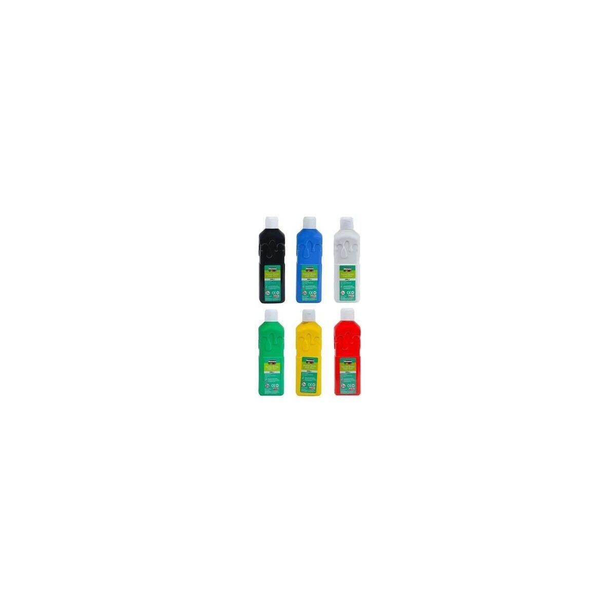 Nova Color Parmak Boyası Seti - 6 Renk (Sarı, Siyah, Beyaz, Yeşil, Kırmızı, Mavi) - 500 gr
