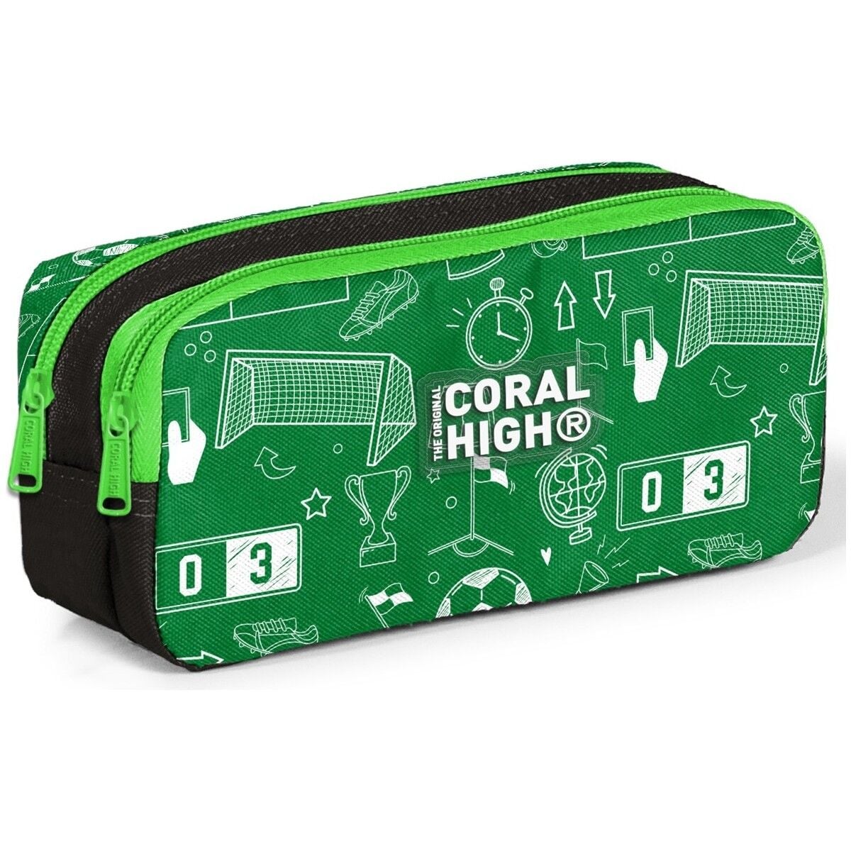 Coral High Kids Yeşil Futbol Desenli Iki Bölmeli Kalem Çantası 31047