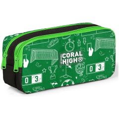 Coral High Kids Yeşil Futbol Desenli Iki Bölmeli Kalem Çantası 31047